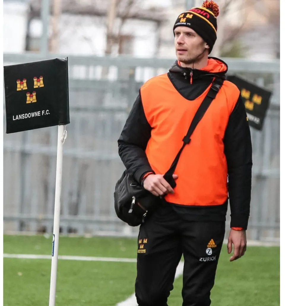 John Fagan pitchside at Lansdowne RFC