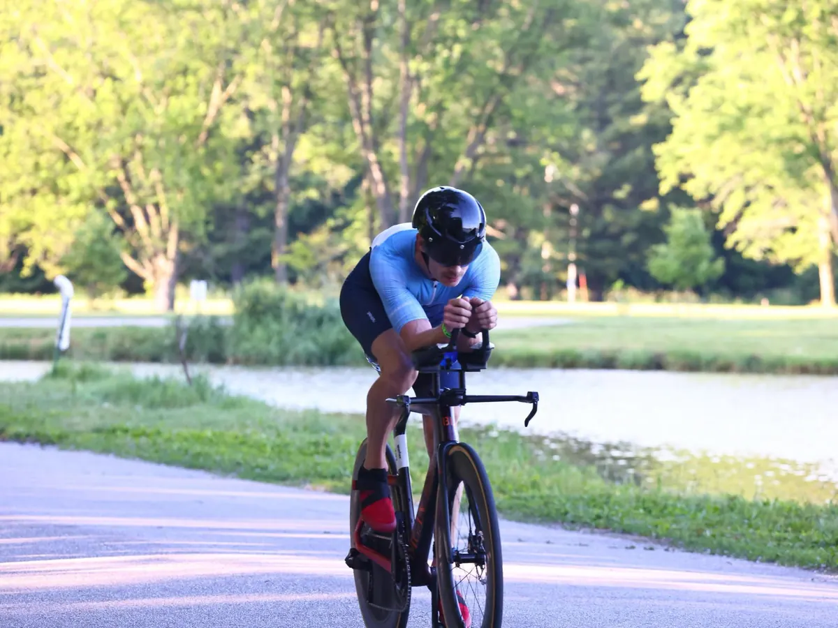 John Fagan on the bike course at IRONMAN 70.3 Des Moines
