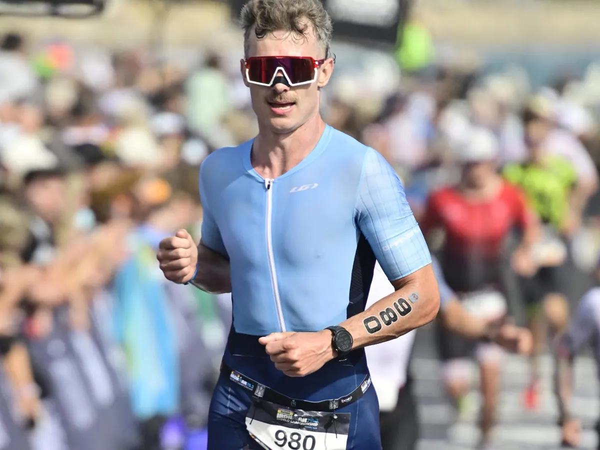 John Fagan running at the IRONMAN 70.3 World Championship in Marbella